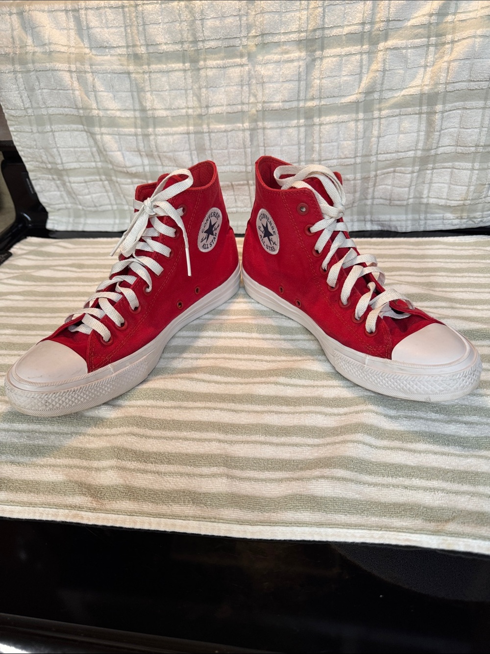 Chuck Taylor Men’s Converse Red High Top Sneakers with White Accents